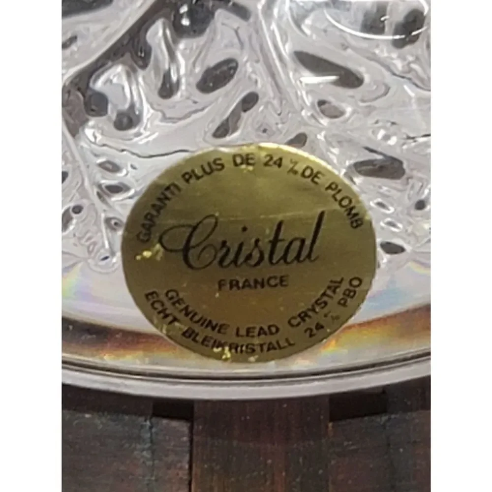 Vintage Lead Crystal Domed Snowflake Paperweight Made in France